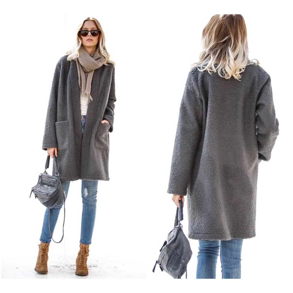 Cozy Open Front Oversized Jacket Coat - Picture 4 of 4